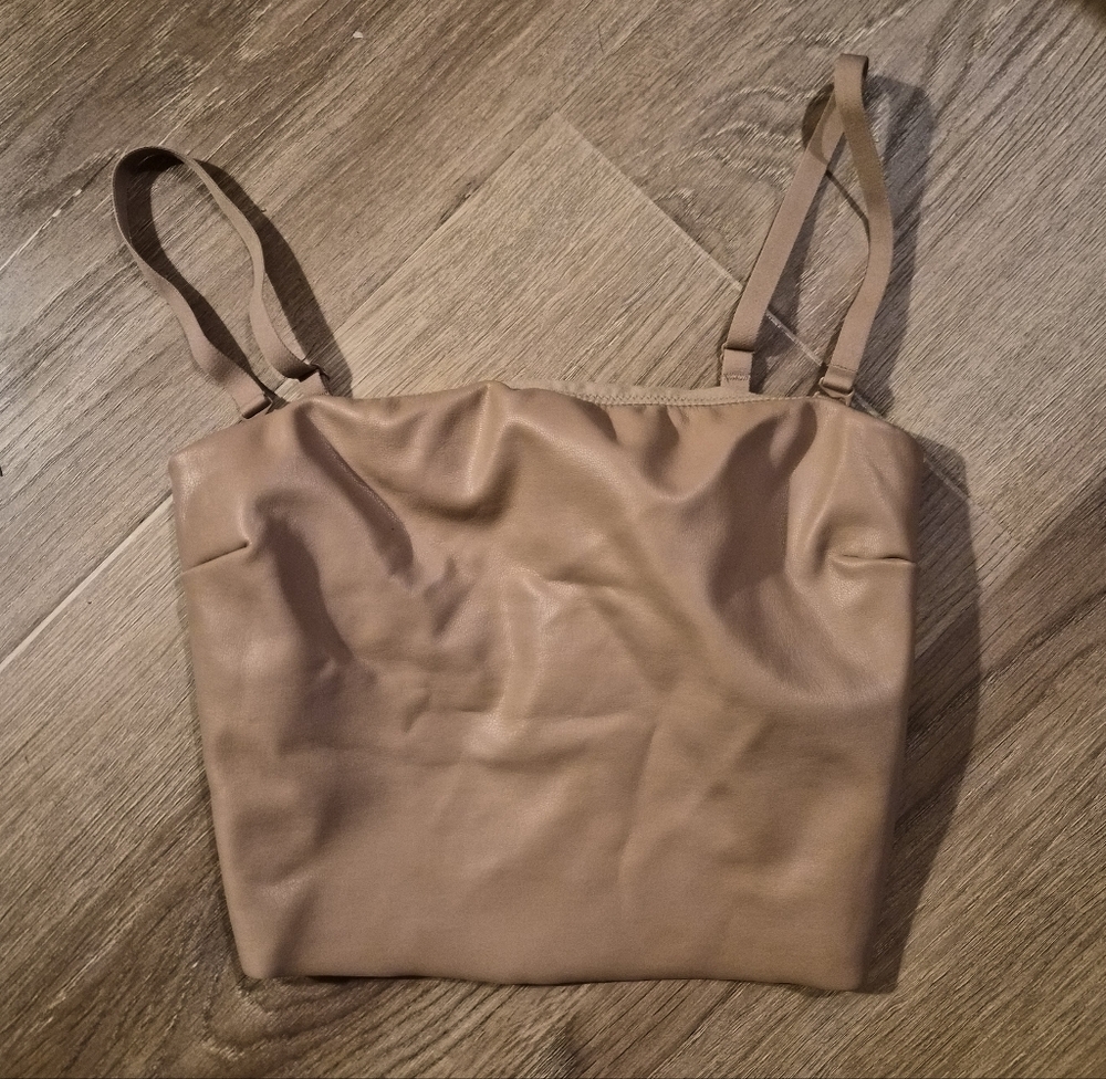 Skims Faux Leather Camisole Top XXS